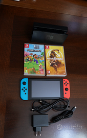 Console Nintendo Switch V2 + 2 Giochi (Minecraft)