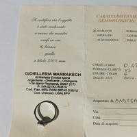 Anello Solitario Petali Oro Bianco Diamante