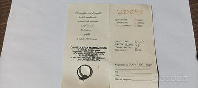 Anello Solitario Petali Oro Bianco Diamante