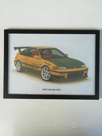 Stampa Illustrazione Honda CRX tuning custom - A4