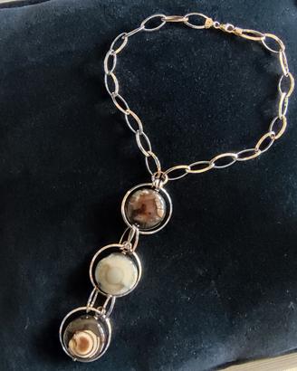 Collana argento 925 e agata naturale 