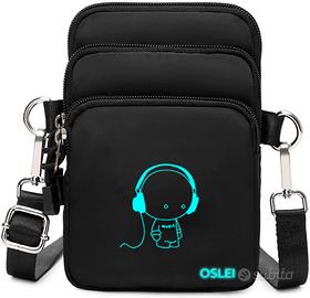 Piccola borsa a tracolla per cellulare da uomo e d