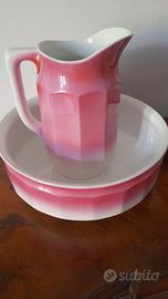 Set bagno per toilette in ceramica Laveno anni '50