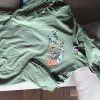 Felpa cotone North Face verde tg M