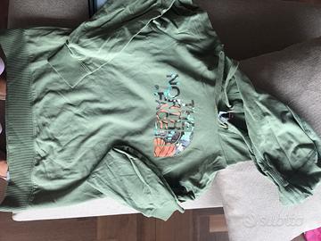 Felpa cotone North Face verde tg M