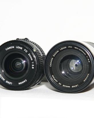 CANON FD 100-200 MM 5,6 + 24MM 2,8