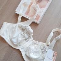  Reggiseno bianco nuovo Felina in pizzo e seta sen