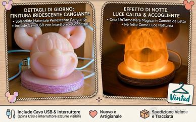 luce led notturna Minnie Rosa perlato iridescente 