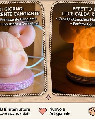 luce led notturna Minnie Rosa perlato iridescente 