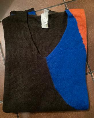 Maglione longuette in lana e cachemire