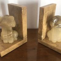 Ferma reggi libri in alabastro e marmo