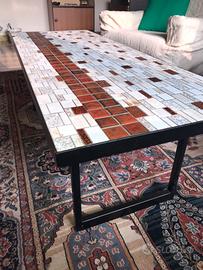 Tavolo in ferro con mosaico ceramica