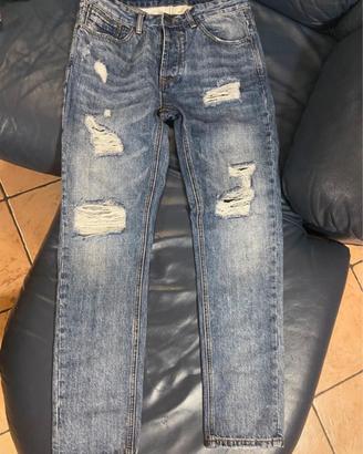 Jeans uomo strappati Gianni Lupo slim taglia 32
