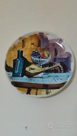Piatto decorativo vintage anni 60/70 in ceramica 