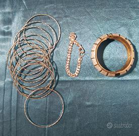 Lotto bracciali moda colore argento + bracciale