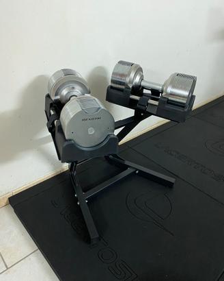 Manubri regolabili RexGym 4-41,5 kg + rastrelliera