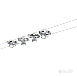 CARDAN-Kit di 4 faretti su cavi metallici L10m