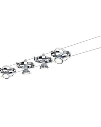 CARDAN-Kit di 4 faretti su cavi metallici L10m