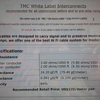 TMC HiFi cavi Hi Fi di riferimento