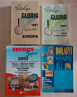 4 Cataloghi Francobolli Sassone, Unificato, Gloria
