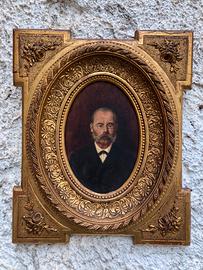 Quadro antico-Ritratto-dipinto a olio su tela
