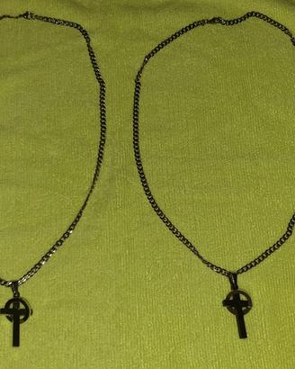 Collane croce e anello con padre nostro inglese.