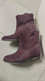 Stivali texani scamosciati  Bordeaux 