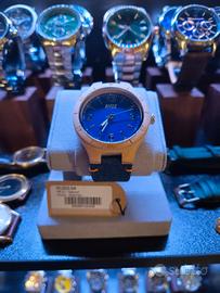 Orologio Rifle Natural Wood Legno e Denim Blu