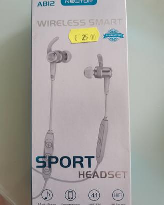 AURICOLARE BLUETOOTH SPORT BIANCO