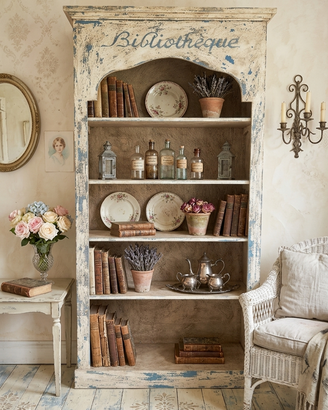 Libreria in patina rustica