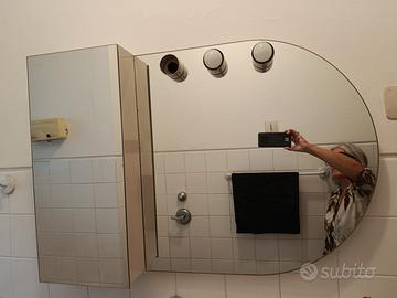 Specchio Bagno con Mobile Contenitore e Luci