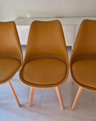 3 sedie modello scandinavo seduta morbida