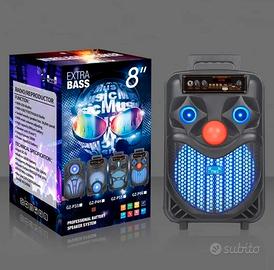 Cassa bluetooth portatile karaoke 300 watt pmpo 
