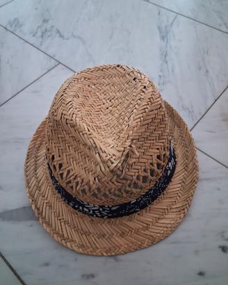 Cappello a paglia intrecciata stile trilby 