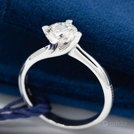 Anello Solitario Diamante naturale 0,90ct PERMUTE