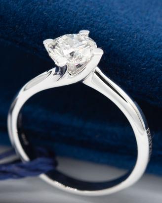 Anello Solitario Diamante naturale 0,90ct PERMUTE