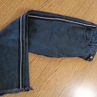 Jeans Candida neri con strisce di strass laterali
