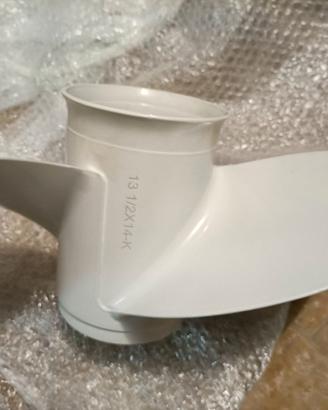 Elica per Yamaha 13 1/2 x 14 in alluminio bianco