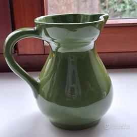 Caraffa / Brocca in ceramica smaltata Verde Bosco