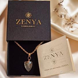 Collana ciondolo Cuore Cristallo di Rocca 