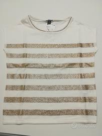 Maglietta bambina a righe dorate Kiabi