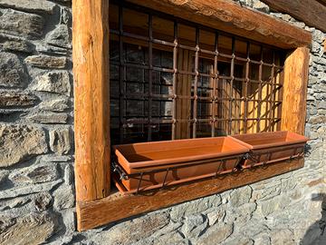 Vaso con sottovaso e portavaso da balcone da 60/80