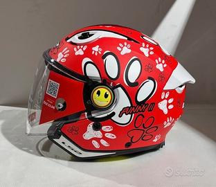 Casco LS2 OF622 Funny II Junior PAWS RED MATT