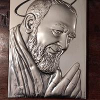 Icona padre Pio  in argento