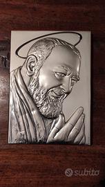 Icona padre Pio  in argento
