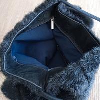 borsetta donna nera in pelliccia sintetica 