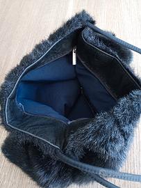 borsetta donna nera in pelliccia sintetica 