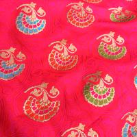 tessuto sari indiano originale seta  rosso e oro