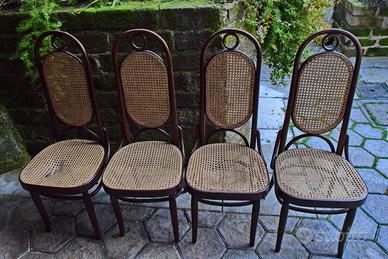 4 SEDIE THONET A SCHIENALE ALTO