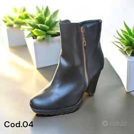Stivaletto donna tacco corto con cerniera N.37